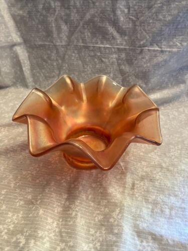 vintage carnival ware marigold fluted candy dish. No design. 6 in. ruffled. Sma - Picture 1 of 6