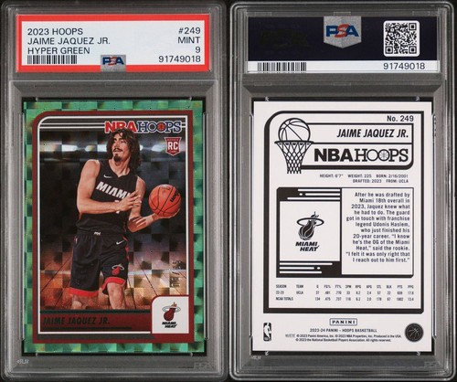 Jamie Jaquez Jr 2023-24 Panini Hoops Hyper Green Asia Rookie Mint PSA 9 # /25 - Picture 3 of 3