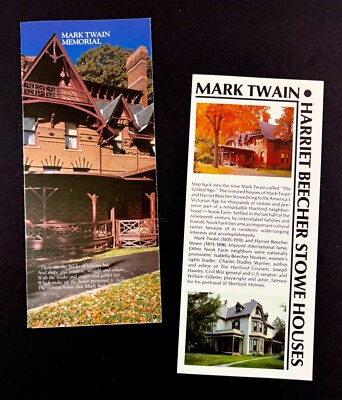1980s Mark Twain Memorial Beecher Stowe Hartford CT Vintage Travel Brochure Lot