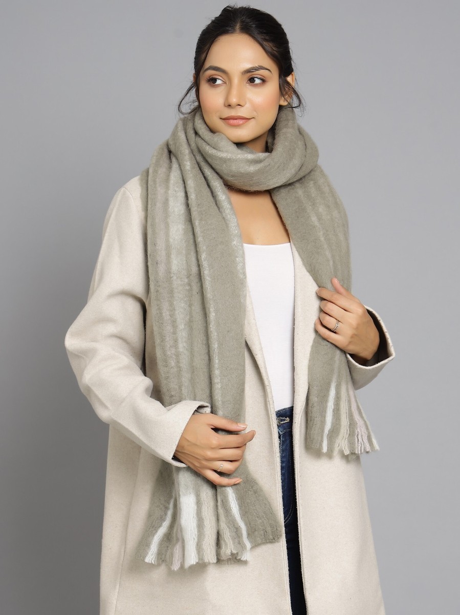 Women Large Fluffy Wool Shawl Tassel Thick Blanket Scarf Stole