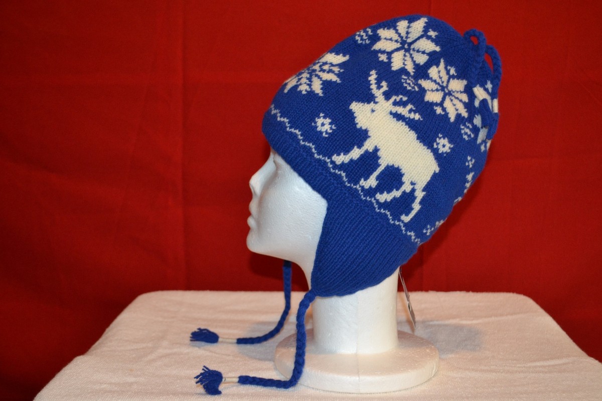 Polo Ralph Lauren 100% Wool Royal Blue White USA Moose Winter Hat Beanie Unisex Ralph Lauren Beanie - Etsy main image 4