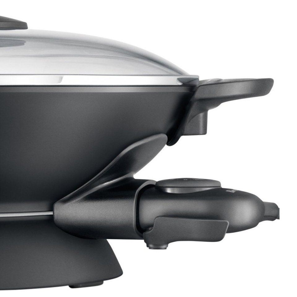 Breville The Quick Wok 5 Litre Compact Size Wok Non Stick 2200W Glass