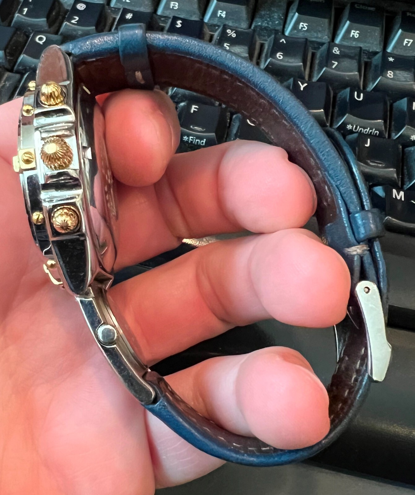 Breitling Vintage 2 tone Chronomat Blue dial 39MM Automatic B13050 eBay