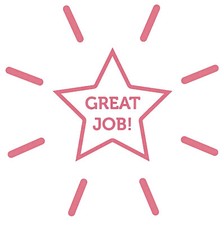 "Great Job " Self Ink Round Teacher Stamp