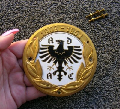 ADAC 1953 RALLYE RACE GERMANY BADGE PORSCHE 911 VW BMW MERCEDES MB CAR GRILL