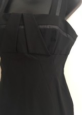 Cue Designer Fashion Vintage 60s Retro Look Party Black Stretch Dress Sz 8 XS