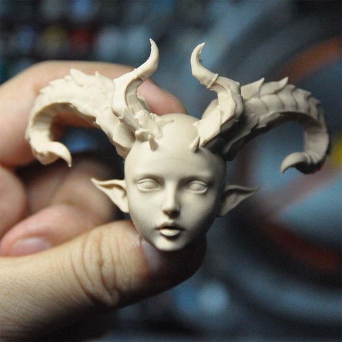 1:6 Horned Elf Witch Dragon Girl Head Sculp Fit 12inch Female PH TBL Figure Toys - Picture 4 of 6