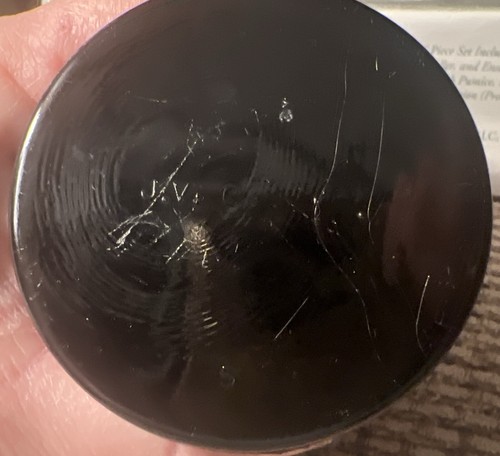 Black Amethyst Glass Jean Vivadou Co 1930s Perfume Jar Marked JV Co Cologne - Picture 4 of 4