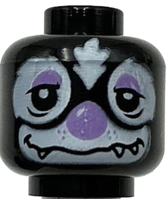 Lego New Black Minifigure Head Dual Sided Alien Chima Skunk Fur