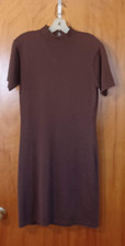 BROWN Sweater Style DRESS Size MEDIUM Cotton PULLOVER Knit Type - M.J. Carroll