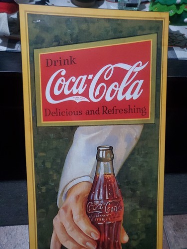 Vintage 90s Coca Cola Wooden Sign "Drink Coca-Cola" Large 35" X 11.5" STORE DECO - Picture 2 of 4