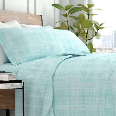 Kaycie Gray Fashion 4 Piece Ultra Soft 100% Microfiber Thatch Bed Sheet Set