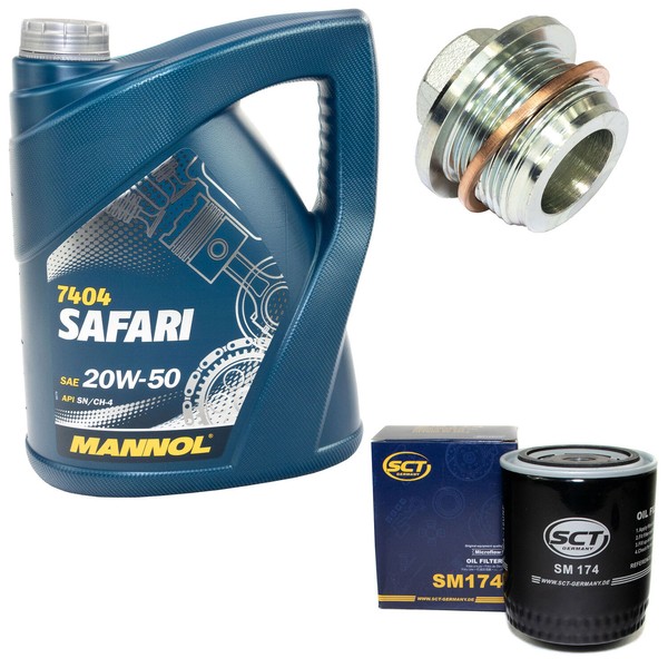 MotoröL Set 20W-50 5 Liter + ÖLfilter Sm 174 + Schraube FüR Audi A4 A6 A8 Coupe-image