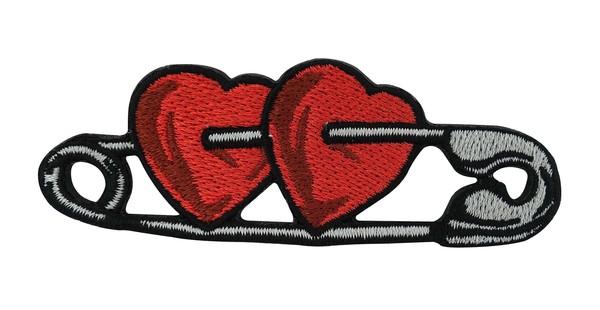 Herz Patch Zum AufbüGeln | Liebe AufnäHer Mit Sicherheitsnadel | Herzen Flicken-image