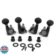 harpfeas 2R2L Ukulele Tuning Pegs Parts,Small oval Concave Button Sealed-gear