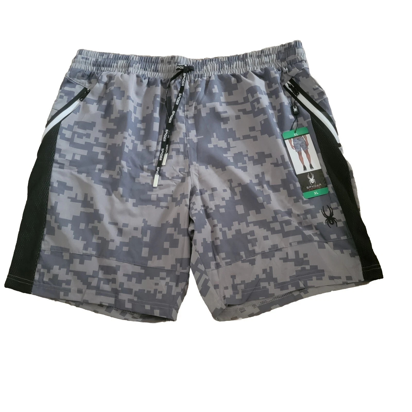 Spyder Gray Camo Lightweight Athletic Activewear Shorts | Camo | Medium (NWOT)