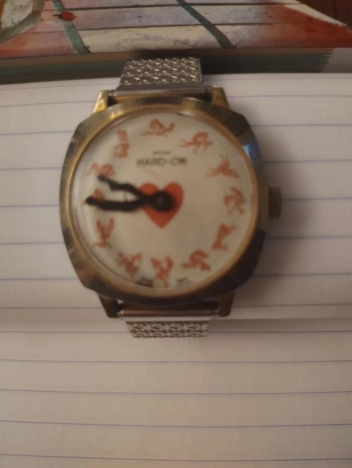 Vintage Relógio Manual Suíço 'Hard-On' - Posições Sexuais / Novidade Kama Sutra - Imagem 2 de 2