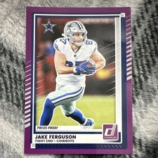 2025 Panini Donruss Press Proof Purple Jake Ferguson #87 Cowboys NFL Football