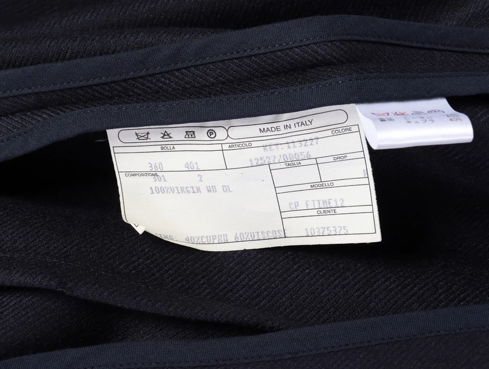 NOVO COM ETIQUETAS SOBRETUDO ISAIA NAPOLI AZUL ESCURO SÓLIDO 3 ROLOS 2 LÃ LUXO Itália 42 EUA 32 - Imagem 4 de 4