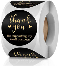 500PCS Thank You Stickers, 1.5 Inch Thank You for Supporting My Small Business S