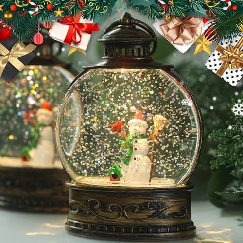 Musical Snow Globes Snow Globe Christmas Decorations Indoor, Snowman ...