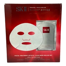 SK-II Travel Exclusive Facial Treatment Crystal Clear Mask Deluxe Set; 20 MASKS