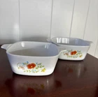 Vintage Lot of 2 Corning Ware Wildflower Small Bake Dishes - No Lid