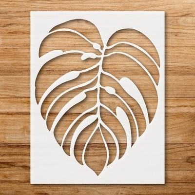 Heart - Shaped Leaf Silhouette Wall Art Reusable Plastic Stencil - StencilAir