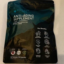 Biolove Labs NAD Booster NR, Fisetin, Resveratrol, K2 & D3  3-in-1 Formula 90 CT