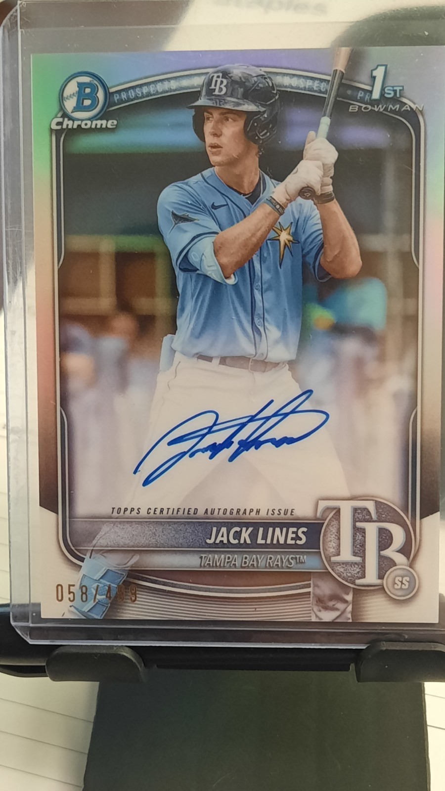 2025 Bowman - Chrome Prospects Jack Lines  Auto #CPA-JLI Refractor /499 (RC)