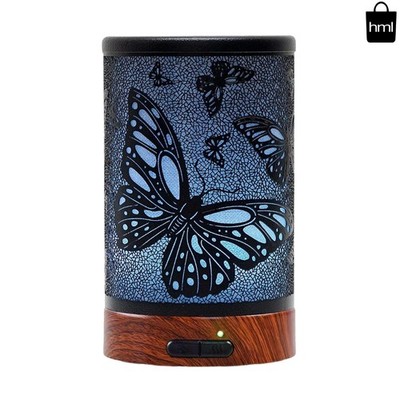 Ultrasonic Cool Mist Aromatherapy Diffuser - 150ml, 7 LED Colors, Black Metal