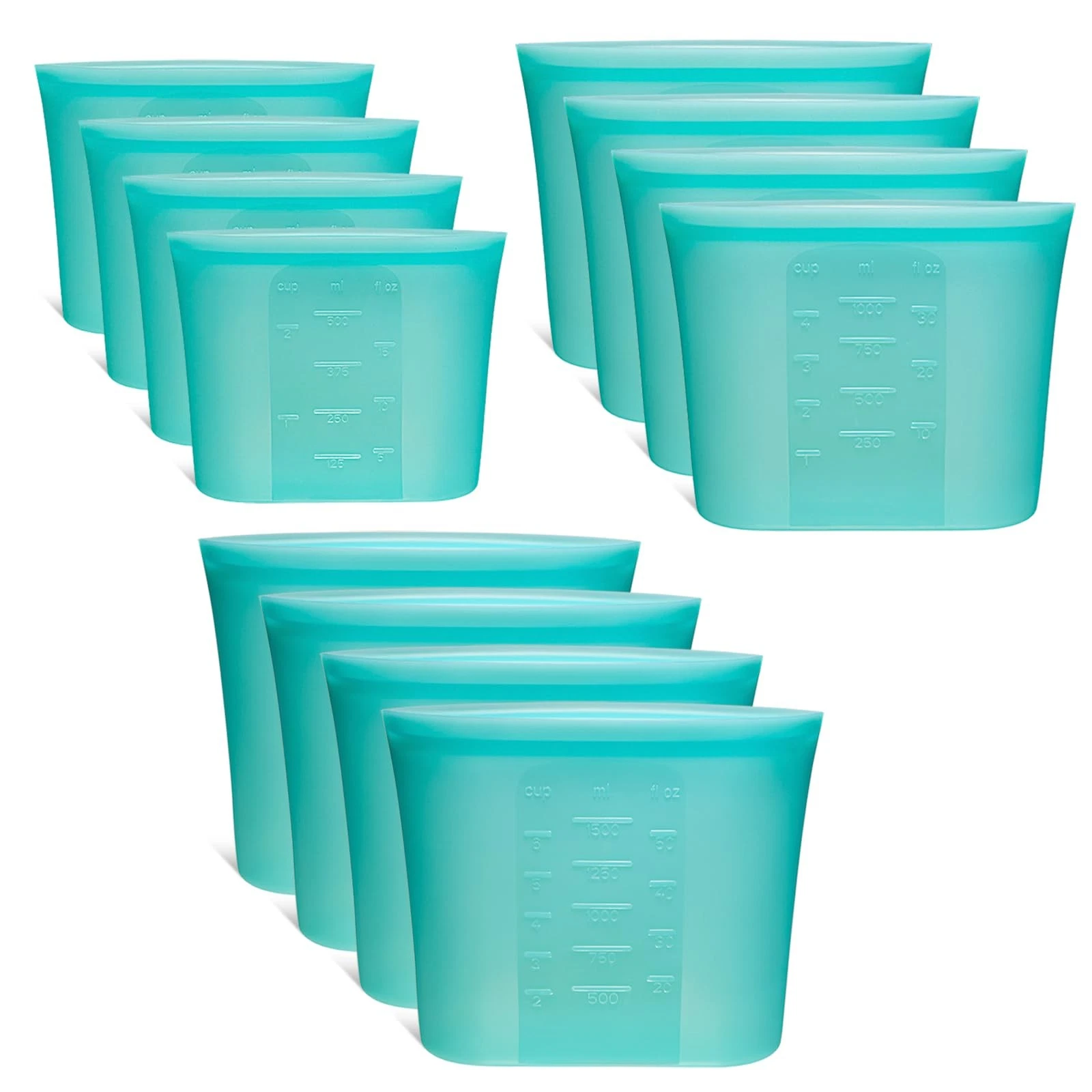 12-Pack Reusable Silicone Food Storage Bags, 100% Silicone Stand-Up Wide-Open Zi
Opens in a new wind
