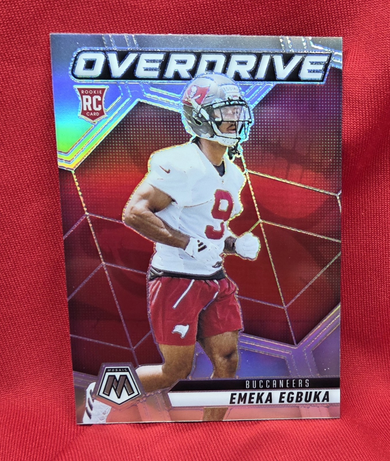 2025 Mosaic Football #5 EMEKA EGBUKA RC Overdrive Silver Prizm