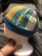 Bergati Hat New Old Stock Y2K Vintage Wear Coogi Cosby Sweater Design Blue Orang