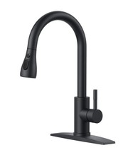 Black Kitchen Faucet with Pull Down Sprayer, High Arc Single Handle Stainless...