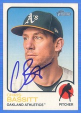 CHRIS BASSITT Signed/Autographed 2022 Topps Heritage Card #38 A's w/COA