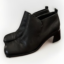 Nine West Woman's Square Toe Slip On Ankle Boot Y2K Black 7.5