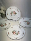 Vintage Set/4 Arcopal Dinner Plates Provincial Pattern Milk Glass Floral France