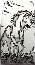 10 ozt 999 Fine Silver Art Bar - THE HORSE - ADAMO TECHNE- Limited Edition 88.87 per troy oz