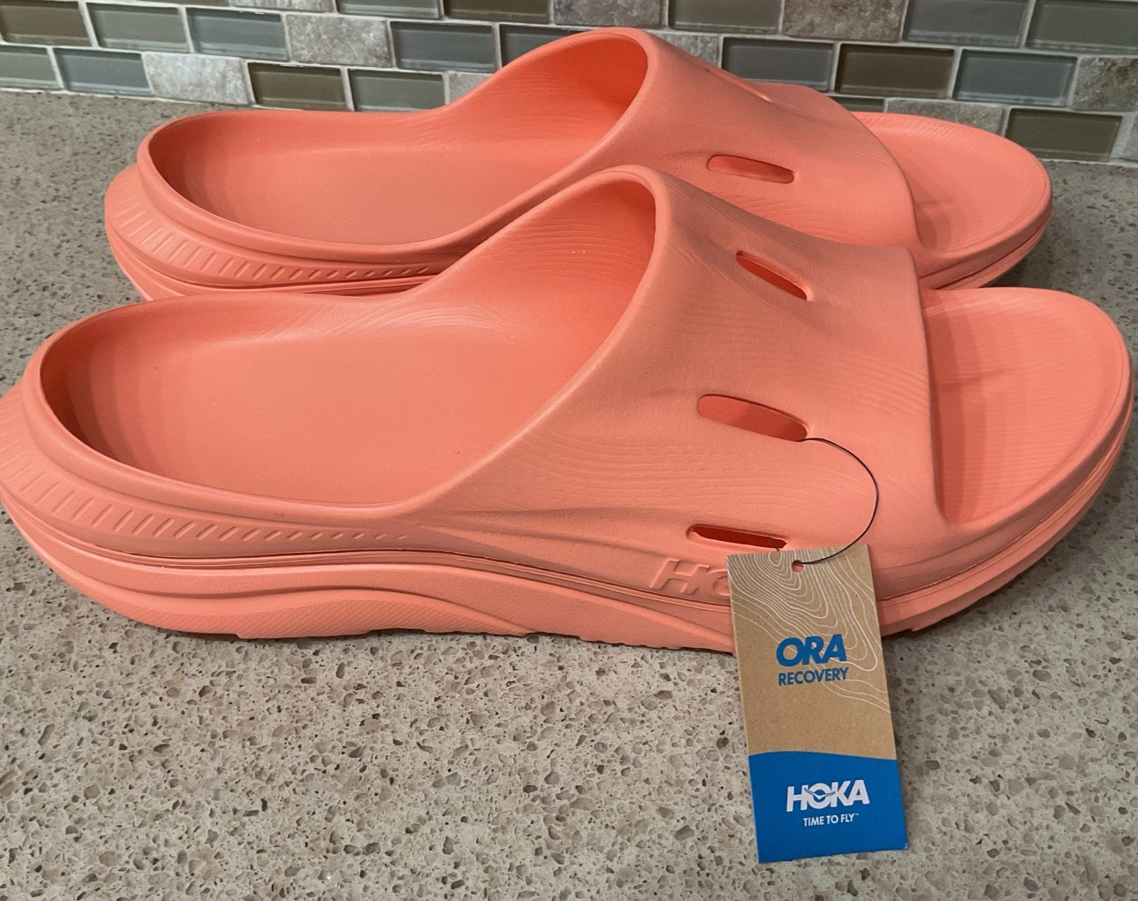 HOKA ONE ONE HOKA Ora Recupero Slides 3 Sandali Unisex Pesca Papaya Uomo 14 Donna 15 Nuovi