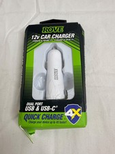 ROVE 12V Quick Car Charger Dual Port USB & USB-C (20W USB-C / 2.4A USB-A)