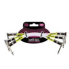ERNIE BALL - PATCH CABLE - ANGLED/ANGLED - WHITE - 3 PACK - P06051