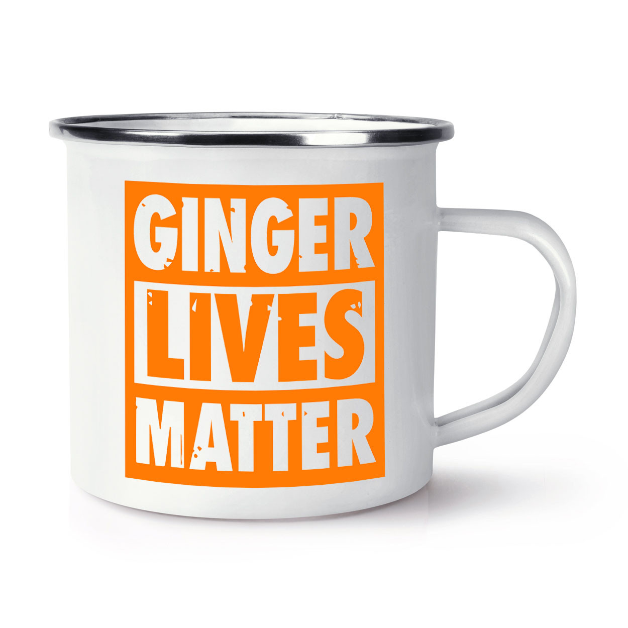 Ginger Lives Matter Enamel Mug Cup Funny Joke Rude Birthday Orange Red Head