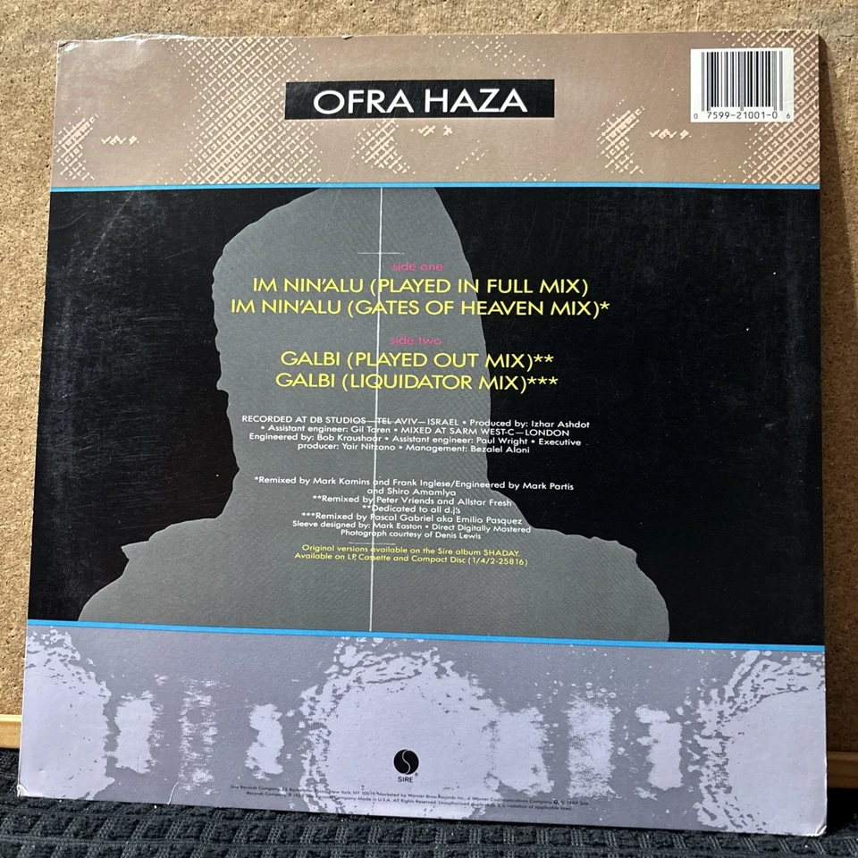 Ofra Haza - Im Nin'Alu (Played In Full Mix) Maxi 1988 / PROMO / NM / NM - Image 2 of 4