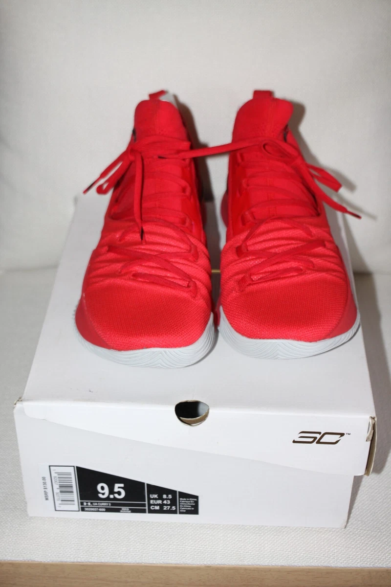 Under Armour Curry 5 Fired Up Championship Edition Red Size 9.5. 3020657 600