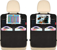 Car Backseat Organizer Premium Quality Car Kick Mats with 10" Tablet Holder - Ex