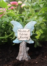 * Fairy Garden Quiet Sign * 2.5" tall 1.5" wide Miniature Fairy Garden