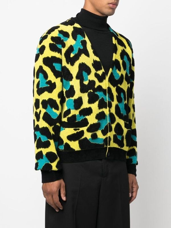 VERSACE Leopard Pattern Button Up Cardigan Sweate… - image 2