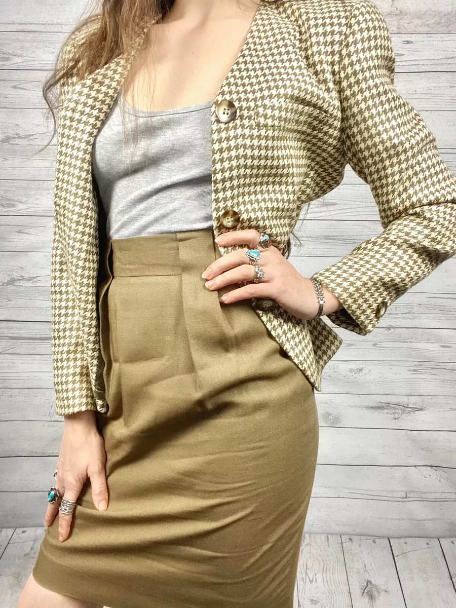 Houndstooth pencil skirt - Women | MANGO OUTLET USA