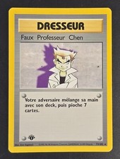 Pokemon 1999 FRANCESE Finto Professore Chen 1° Edizione RARO Spedizione VELOCE